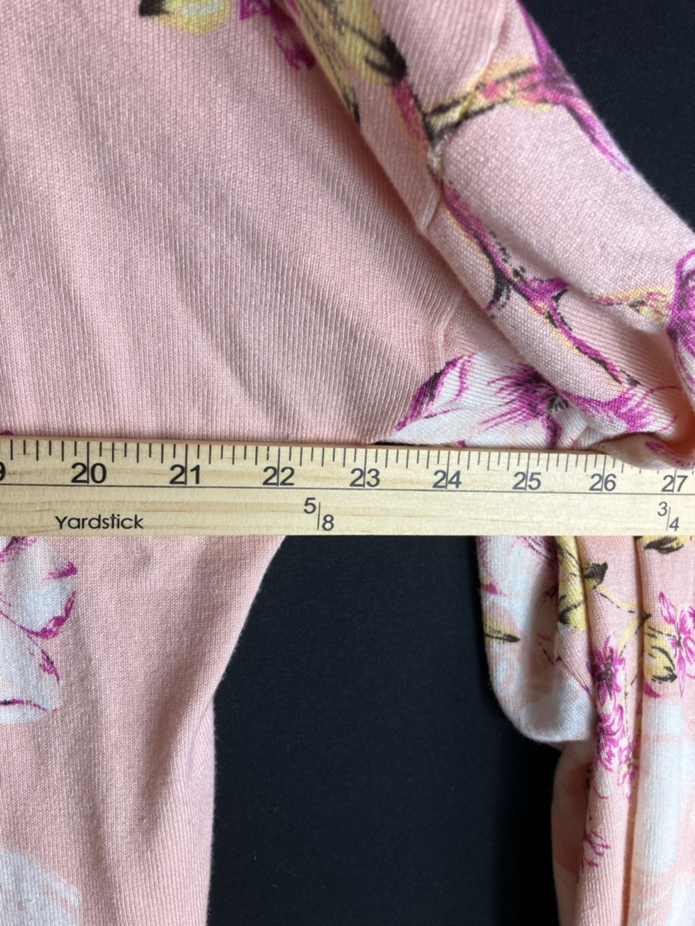 Soho Pink Floral Open-Front Cardigan with Yellow Trim - Picture 5 of 8